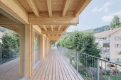 On the pergolas serve to protect the wood and are outdoor space at the same time.